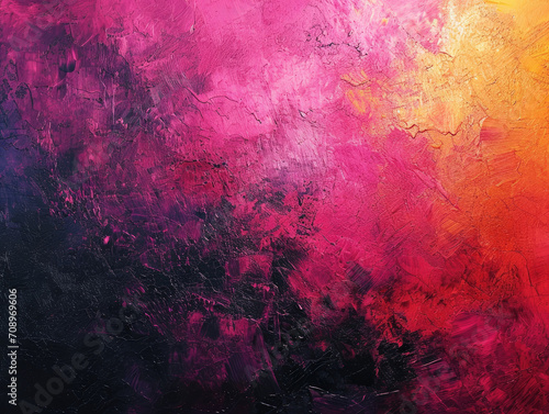 Abstract background with pink, yellow and black paint strokes. Ai Generated Images