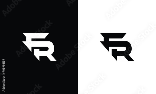 FR letter initial logo design template