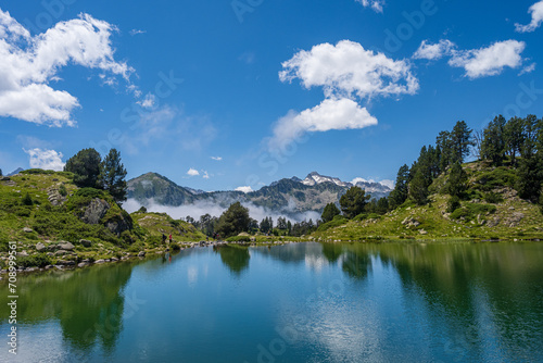 Lower Lake of Bastan during a sunny afternoon. mountain lake in the French Pyrenees mountain