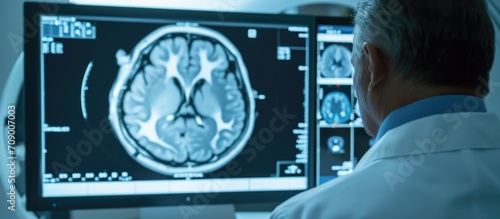 Doctor orders emergency MRI scan of patient's brain for injuries or abnormalities.