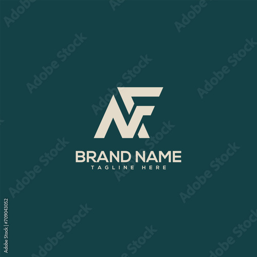 Professional unique letter NF FN monogram logo design template. Initials Business logo.