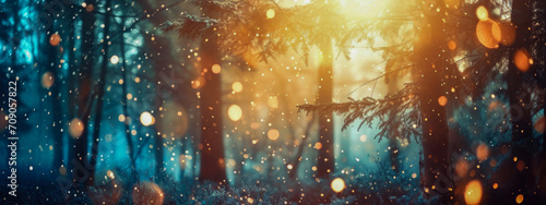 Nature background, Blurred bokeh: Close-Up with Copy Space