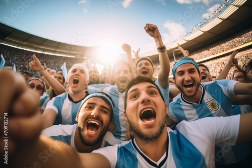 Argentine soccer fans supporters in stadium