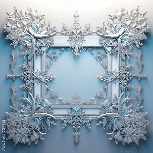winter snow crystal frame