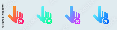 Do not touch solid icon in gradient colors. Stop signs vector illustration