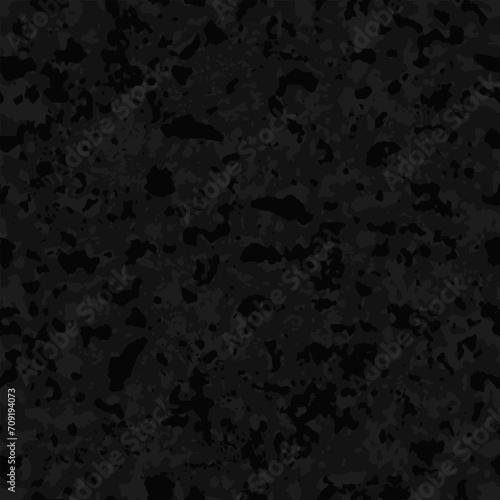 Black camouflage pattern seamless vector background.