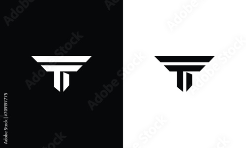 Alphabet letters Initials Monogram logo TT, TF