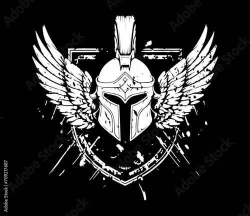 Gladiator Wappen Sparta Logo Krieger Symbol Spartaner Helm Vektor