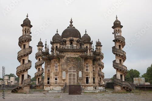 India Mahabat Maqbara Mausoleum of Bhavnagar on a cloudy winter day