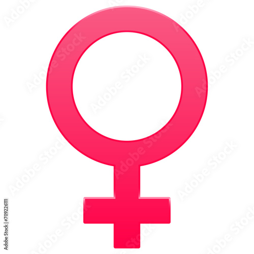 Pink female symbol isolated background