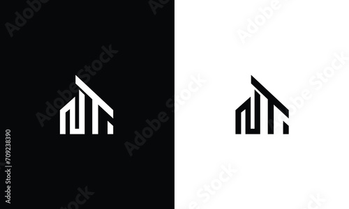 Alphabet NT , NT initial Letter Monogram Icon Logo vector illustration
