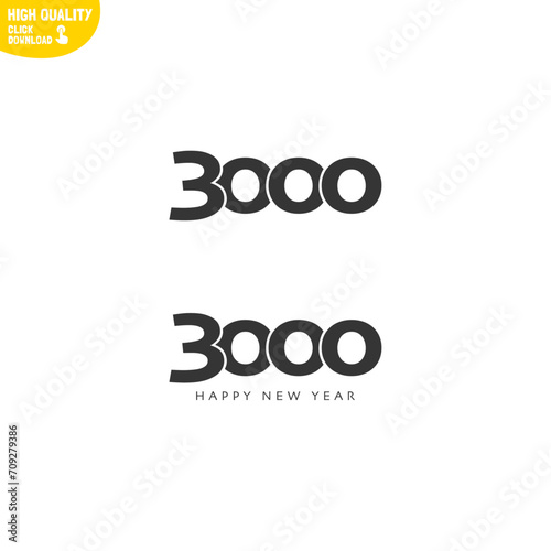 Creative Happy New Year 3000 Logo Design