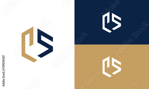 initials ps monogram logo design vector