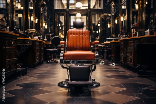 Modern and stylish barber s workplace in a hair salon with professional tools and equipment