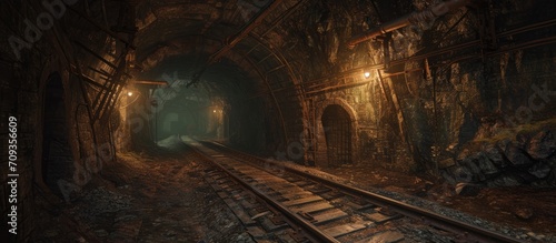 Construct a subterranean passage with railway.