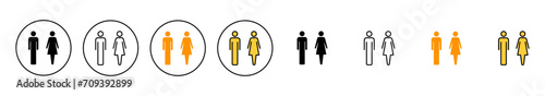 Man and woman icon set vector. male and female sign and symbol. Girls and boys