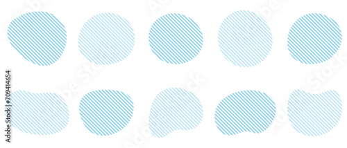 ストライプのシェイプのフレーム 液体の抽象的なゆるいフレーム ベクター 青 水色t