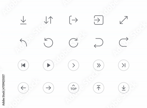 arrow icons for web and app. editable stroke vector illustration