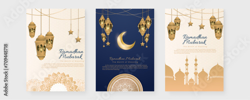 Ramadan card. Colorful colourful vector greeting cards for islamic ramadhan kareem