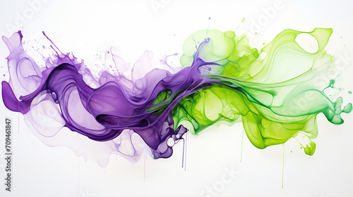 violet and lime green flowing artwork