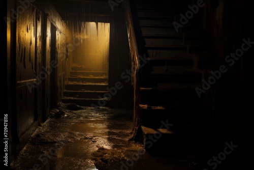 Eerie glow emanating from a hidden basement