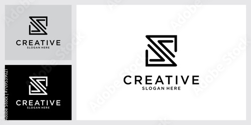 SS or S initial letter logo design vector
