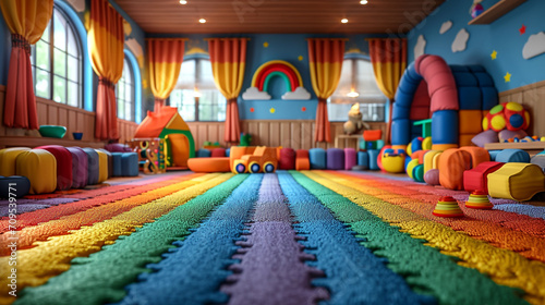 Children's school playroom, 3d playground 