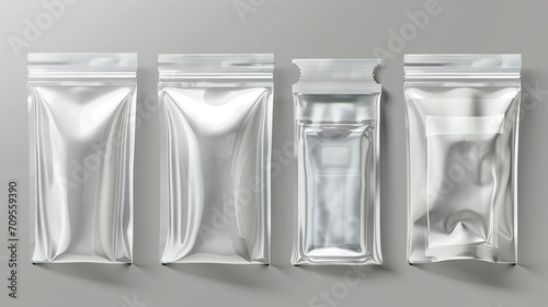 vector plastic ziplock bags empty zip pouches set 