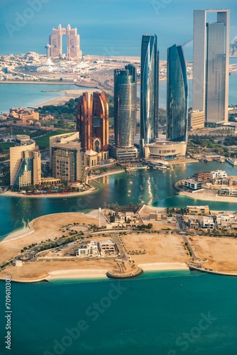 Abu Dhabi, United Arab Emirates Aerial photo of Abu Dhabi cityscape, panorama