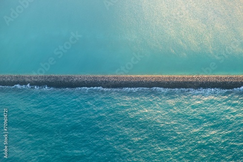 breakwater wall in the sea