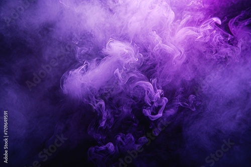Mystic Emanation: Professional Color Graded Dark Purple Smoke Cloud, Soft Shadows Contribute to a Soothing Aesthetic