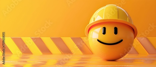 Un emoji avec un casque de chantier pour sensibiliser sur la sécurité au travail