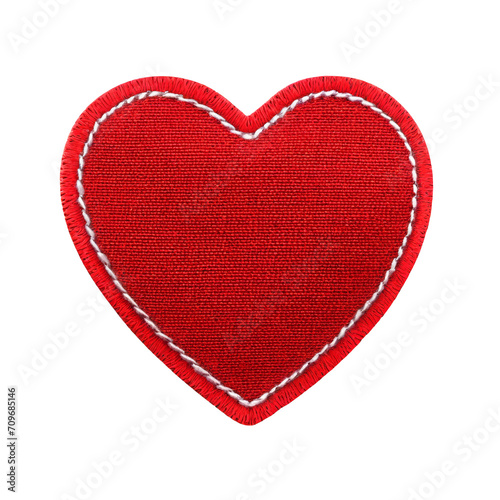 Red heart embroidered felt patch
