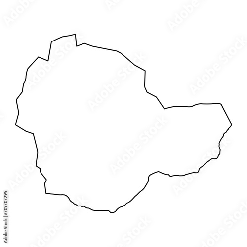Sukhbaatar province map, administrative division of Mongolia. Vector illustration.