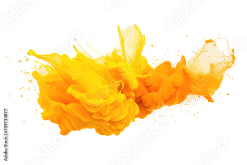 Radiant Yellow Orange Splash Isolated On Transparent Background