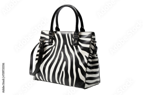 Striking Zebra Print Bag Isolated On Transparent Background