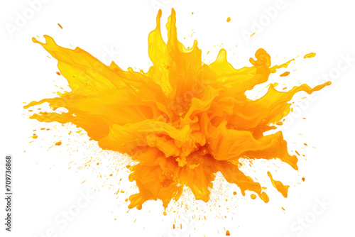 Yellow and Orange Splash Isolated On Transparent Background