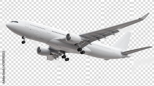 flying airplane on transparent background 3d rendering illustration 