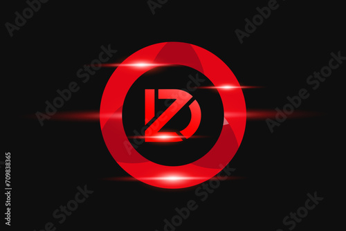 DZ Red logo Design. Vector logo design for business.