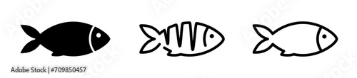 Fish vector icon. Fish icon set. Fish or seafood symbol.
