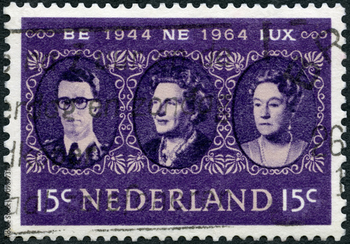 NETHERLANDS - 1964: shows King Baudouin, Queen Juliana, Grand Duchess Charlotte, Benelux Issue, 1964
