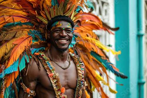 man wearing carnival costume 