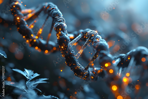 Modern gene DNA particle background