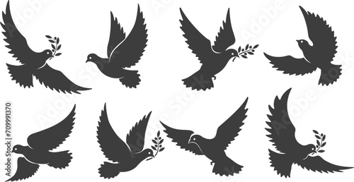 Heaven flying dove silhouettes