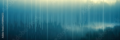 conceptual illustration of sound track symbol from rain in fog