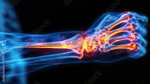 Wrist bones pain recreation, X-rays picture.