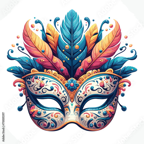 Free vector realistic Brazilian carnival Mask illustration