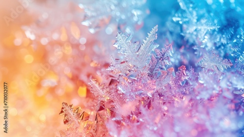 Colorful ice crystal abstract frozen wallpaper background