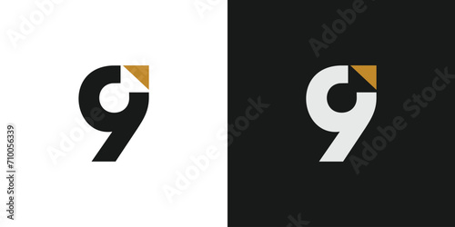 modern and unique Number 9 logo design