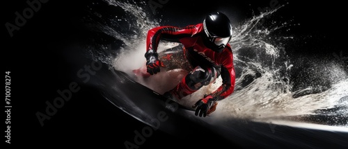 High-Speed Jet Ski Racer in Competitive Action